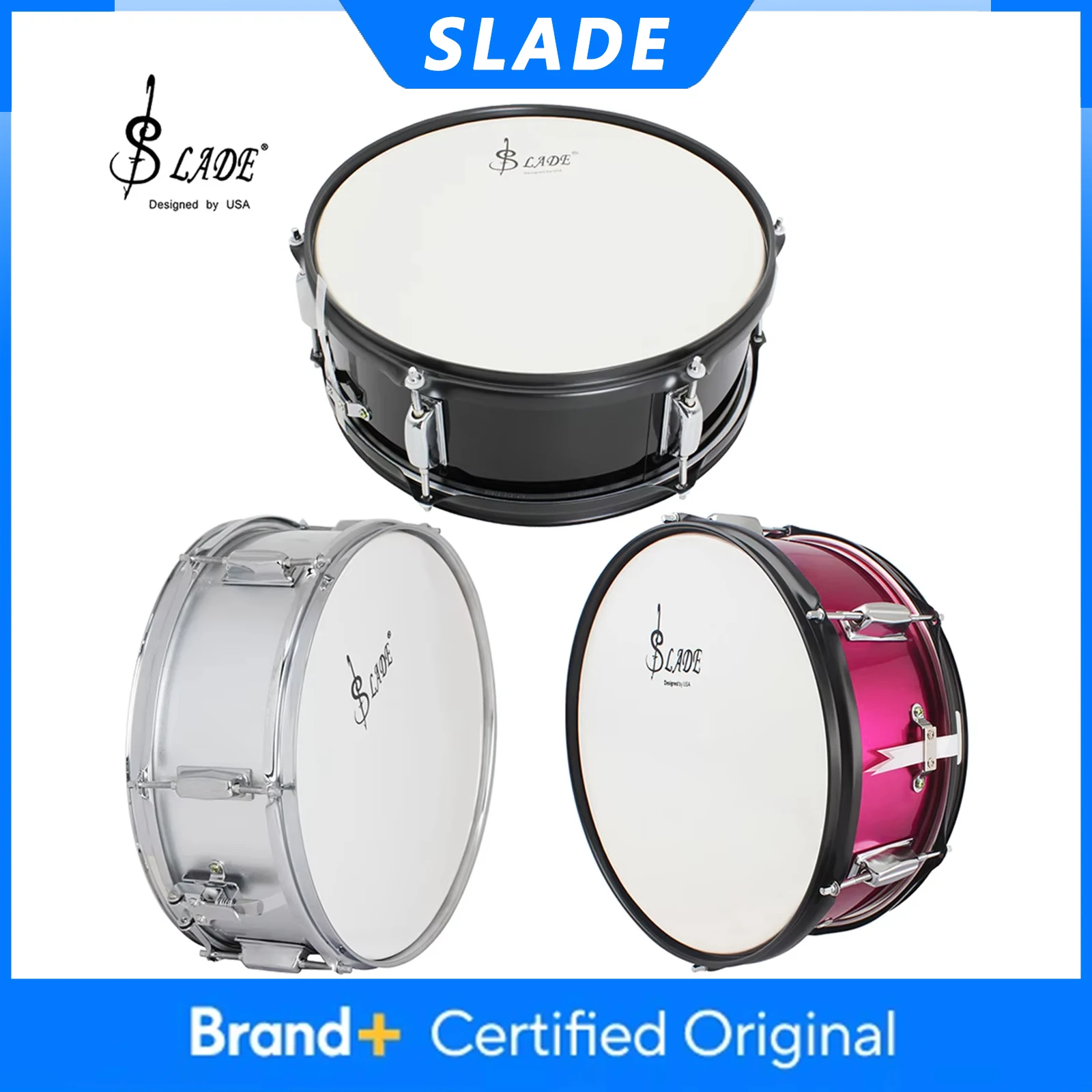 

Барабан SLADE 14 дюймов с ключом для настройки, плечевым ремнем, профессиональный ударный музыкальный инструмент для начинающих
