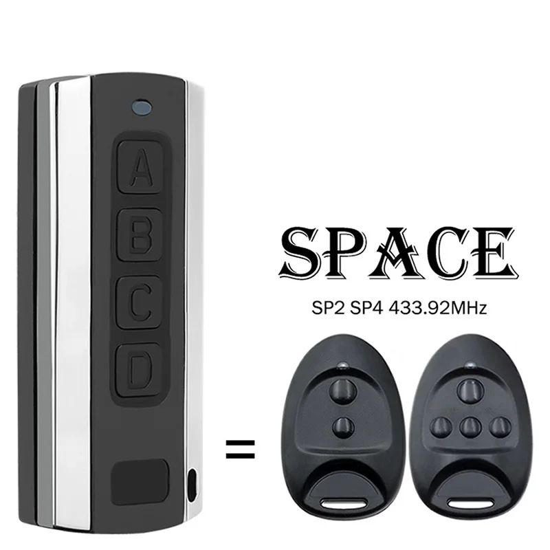 SPACE SP2 SP4 차고 문 리모컨 433.92MHz 롤링 코드 전기 게이트 리모컨 차고 문 오프너 핸드 송신기