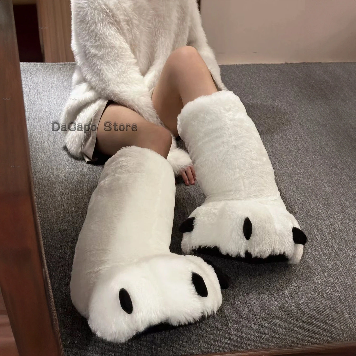 Bear Claw Winter Slippers Fursuit Paws Shoes Boots Props Winter Warm Women Men Animal Slippers Kids Adults Fun Furry Slippers