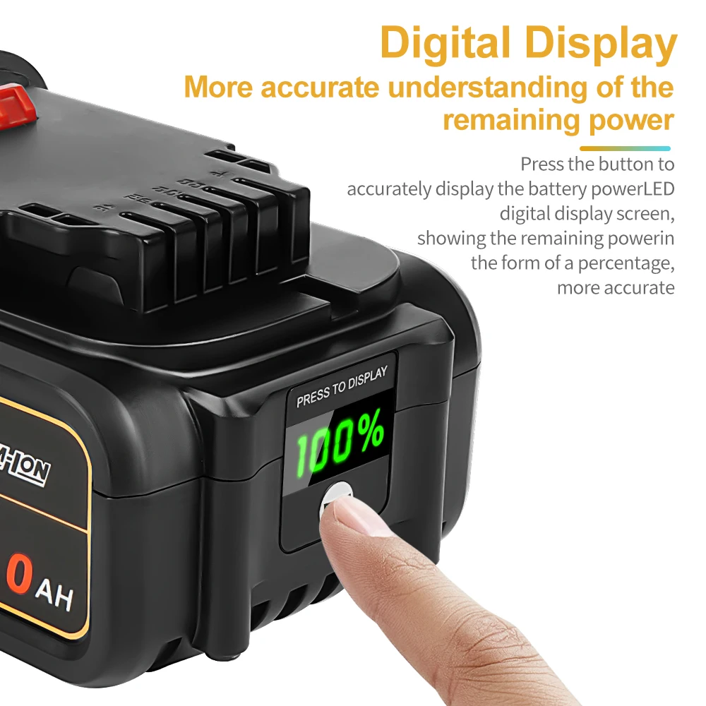 Waitley 18V 6Ah Replacement Li-Ion Battery Compatible with Dewalt 18V 20v Power Tool Replace DCB200 DCB184 Accessories