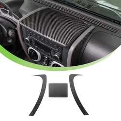 3-Pack Center Console Panel Cover Stickers for Jeep Wrangler JK 2007 2008 2009 2010 2/4-Doors Interior Accessories Carbon Fiber