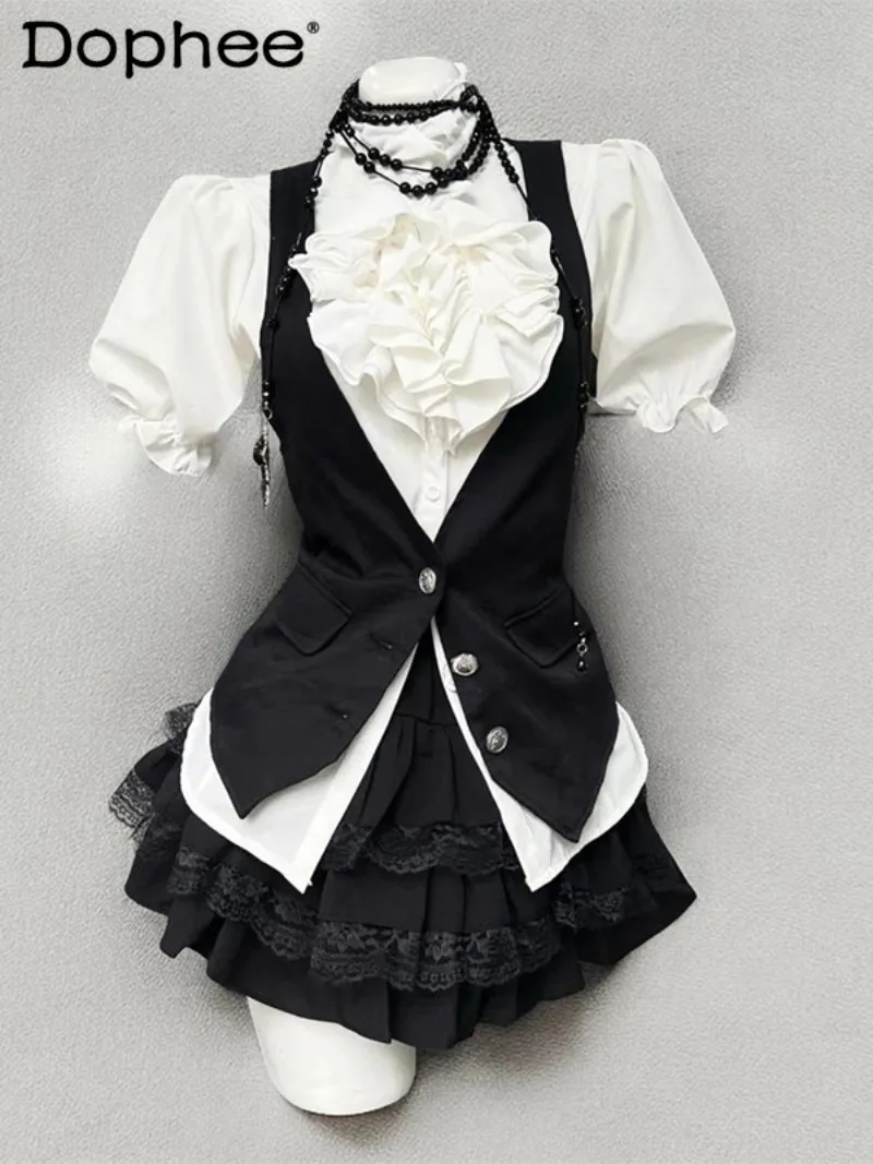 

Ancient Feeling Classic Japanese Original Lolita Set Summer 2026 New Literary Retro Shirt + Short Skirt + Vest Three-piece Set