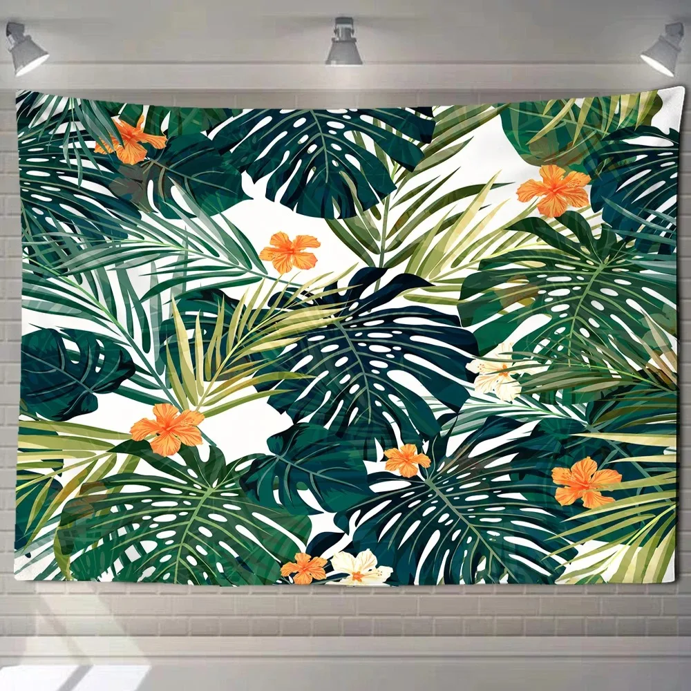 Tropical Plant Palm Leaf Background Cloth Home Wall Decoration Tapestry Office Living Room Tapestry