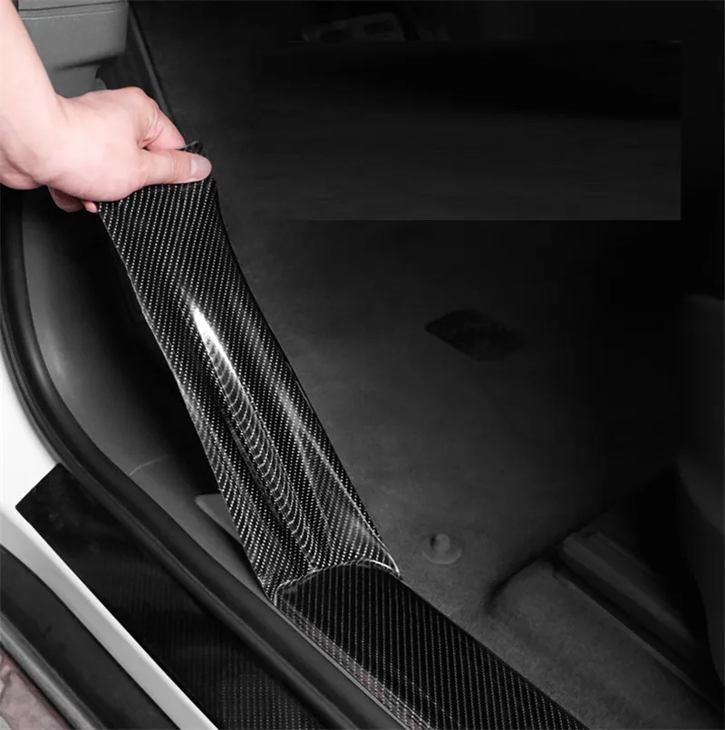 5D Carbon Fiber Auto Door Edge Guards Sill Protector Car Wrap Film Vinyl Wrap Film Car Door Sill Protection Film Anti-Collision