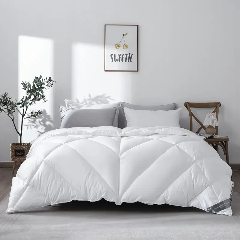 100% Cotton Down King Size Goose Down Duvet Proof Fabric White Goose Down Filler 3D Bread Duvet/Quilt Winter Warm Quilts Duvet