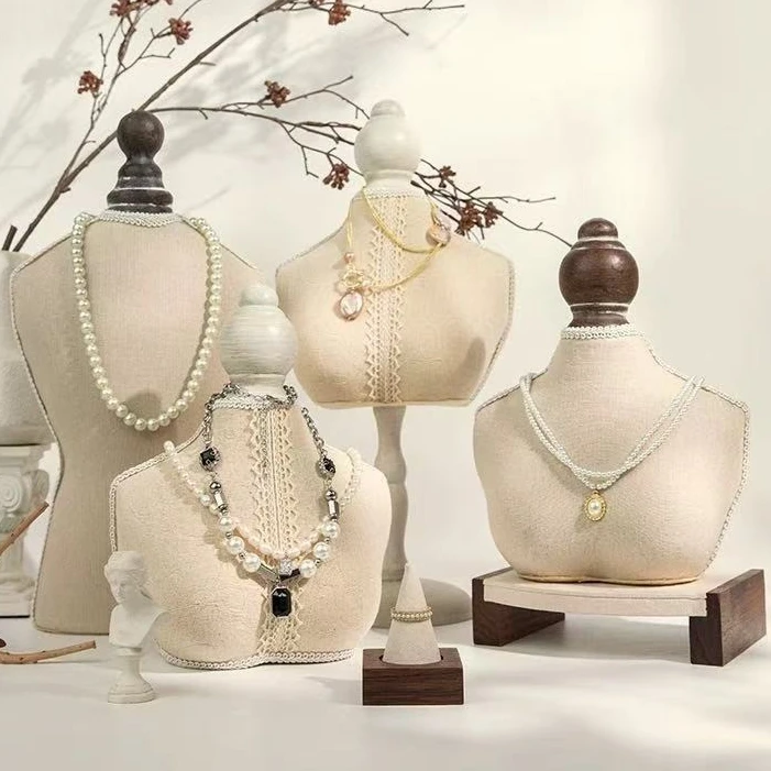 

Cloth Jewelry Display Stand Necklace Jewellery Displays Rack Modern Pendant Organizer Holder Jewelers Counter Exhibition Boxes