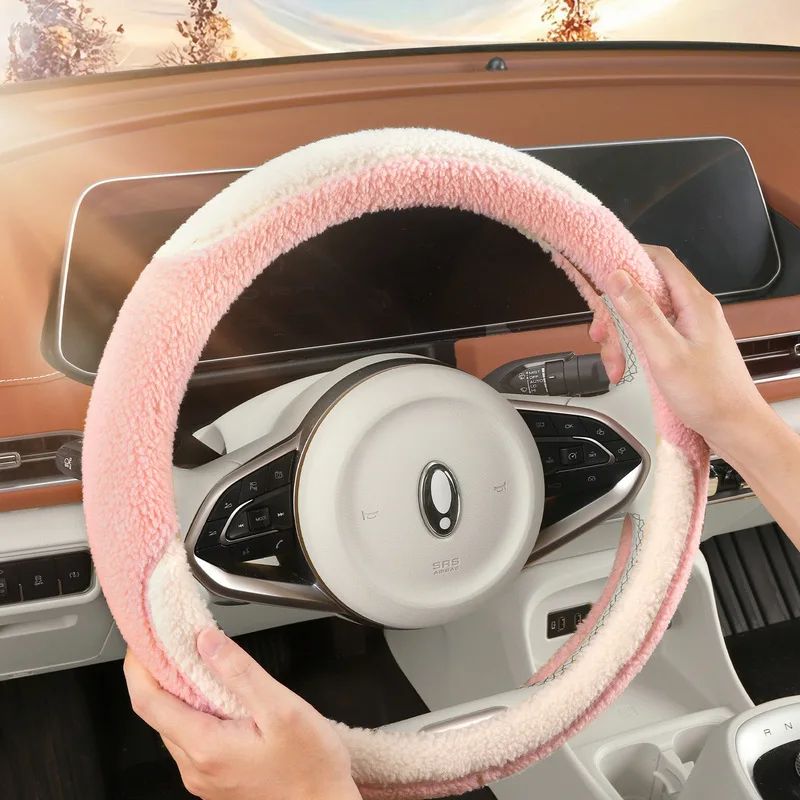 

Car Steering Wheel Cover Winter Plush Men and Women Warm Non-slip General Handle Cover Wear-resistant and Comfort Wheel Cover