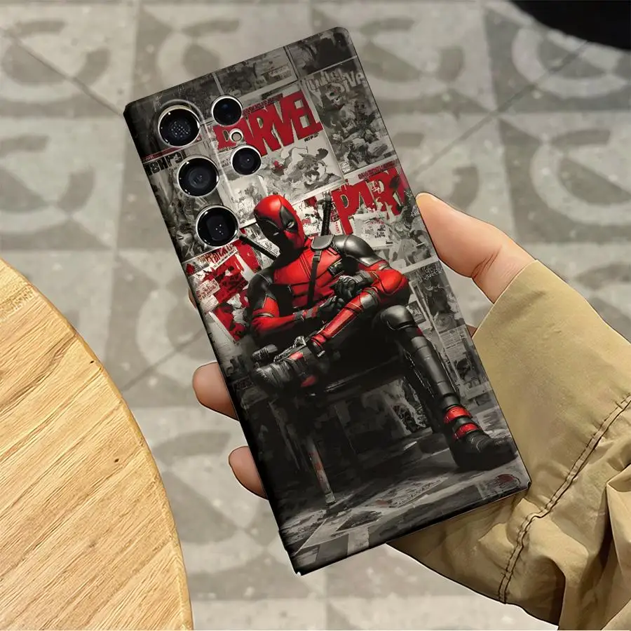 Funda para Samsung Galaxy S24 Plus S21 Note 20 S23 FE S25 + S25 Ultra S20 S24 + S22 funda dura para teléfono Marvel periódico Deadpool