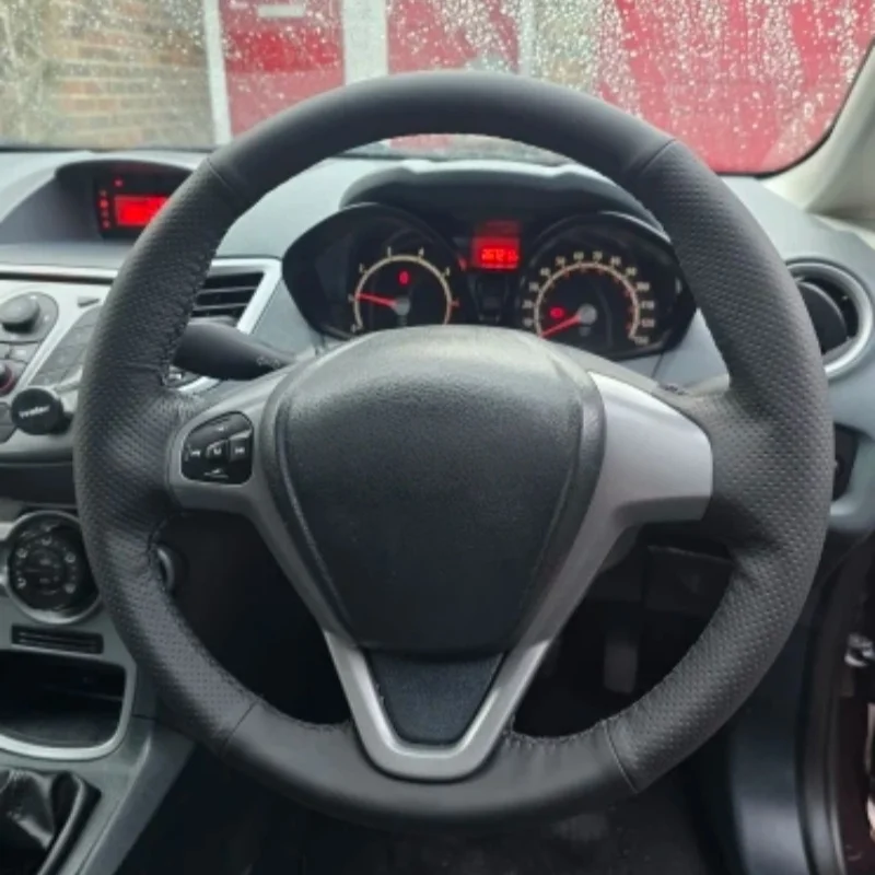 Personnalisez votre propre housse de volant en cuir pour Ford Fiesta EcoSport 2009 2010 2011 2012 2013 - Accessoires intérieurs de voiture