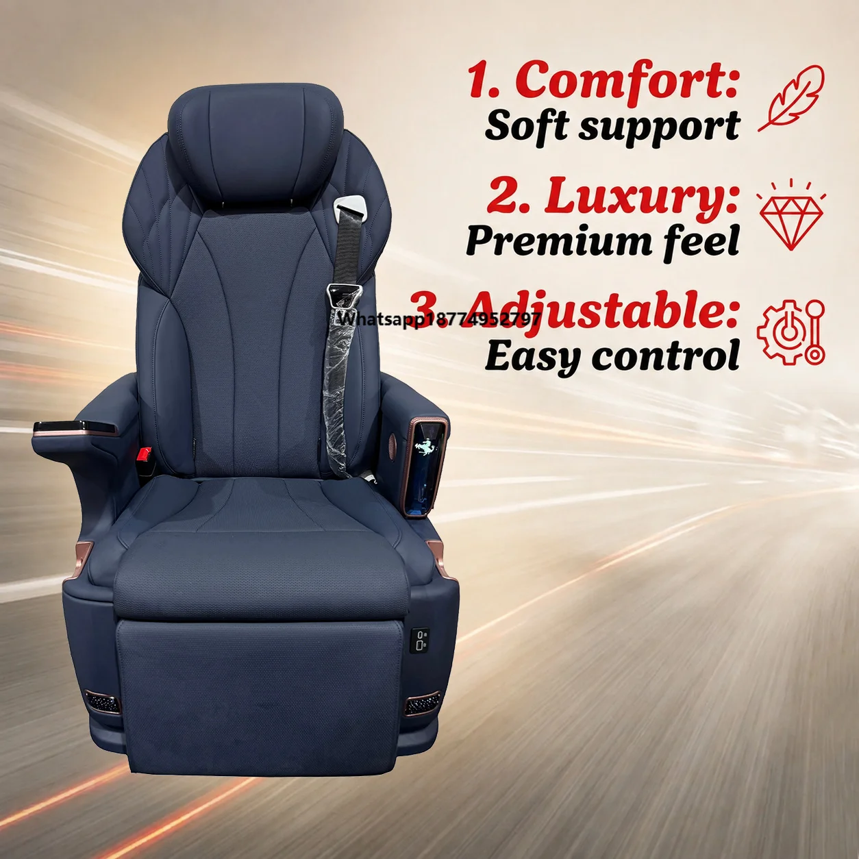 Top Rated Custom Manual Swivel Heated Car Executive Seat with Touch Screen Massage for Large MPV  Vito HiAce Coaster