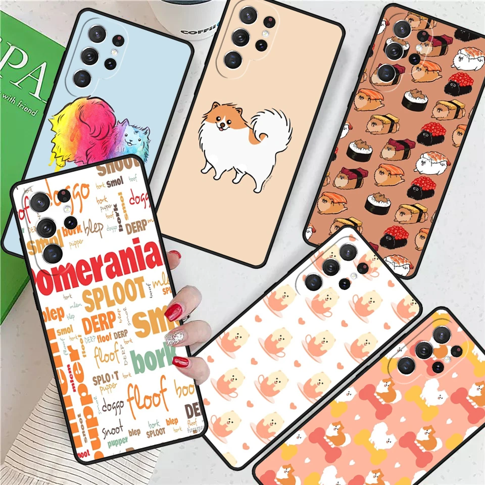 Pomeranian Watercolor Dog For Samsung Galaxy S24 Ultra S21 S22 S8 S9 S10E Note 10 20 Plus FE S23 Phone case Cover Coque