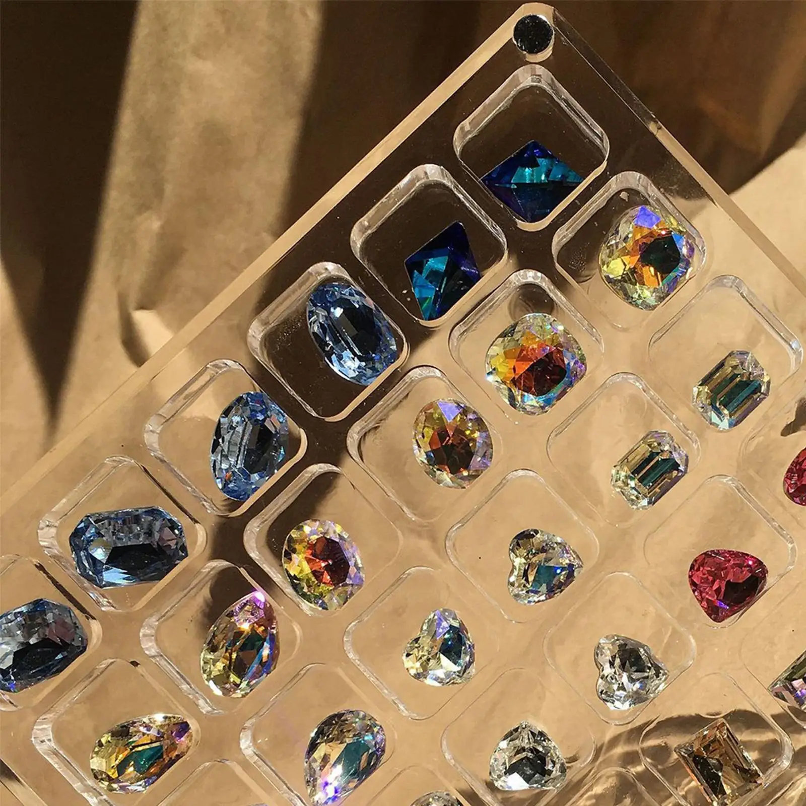 

Acrylic Organizer for Nail Art Charms Rhinestones Portable for Nail Art Pill