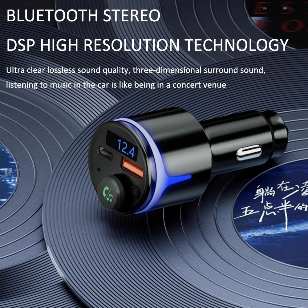 LED Digital Display Bluetooth 5.3 Transmitter Adapter 3.5MM AUX MP3 Player HIFI Audio Adapter For PC TV Car Home Speaker