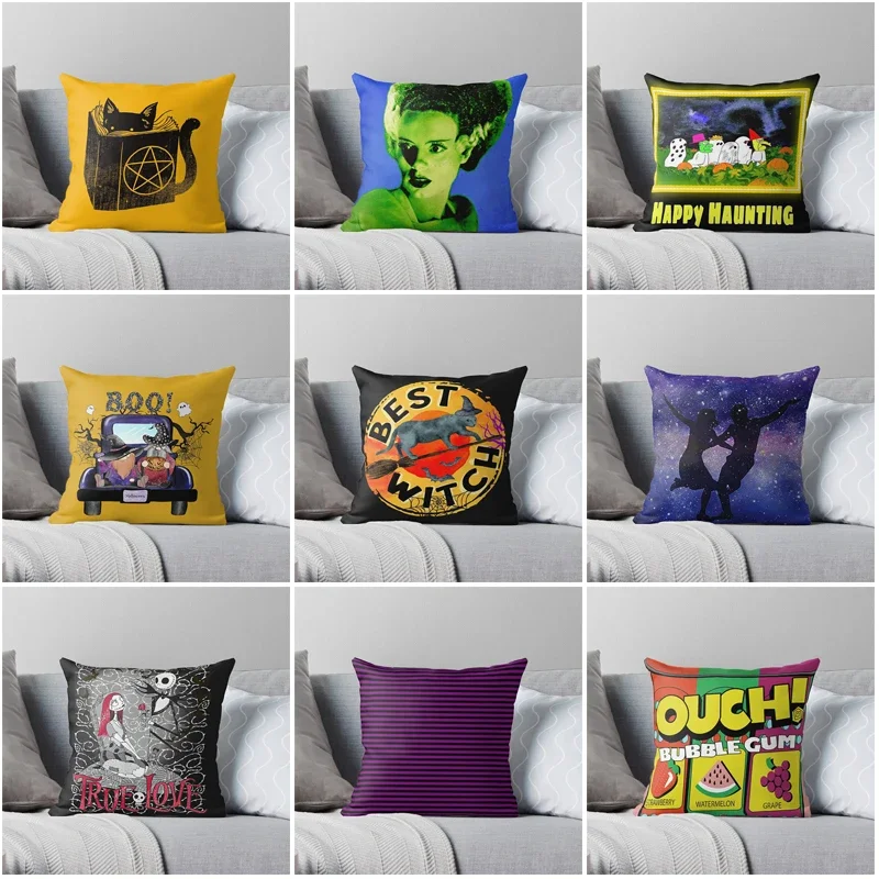 Decorative Home pillow case Cushion covers  45X45cm 60x60cm Modern Living Room sofa House bed fear Skeleton halloween pumpkin