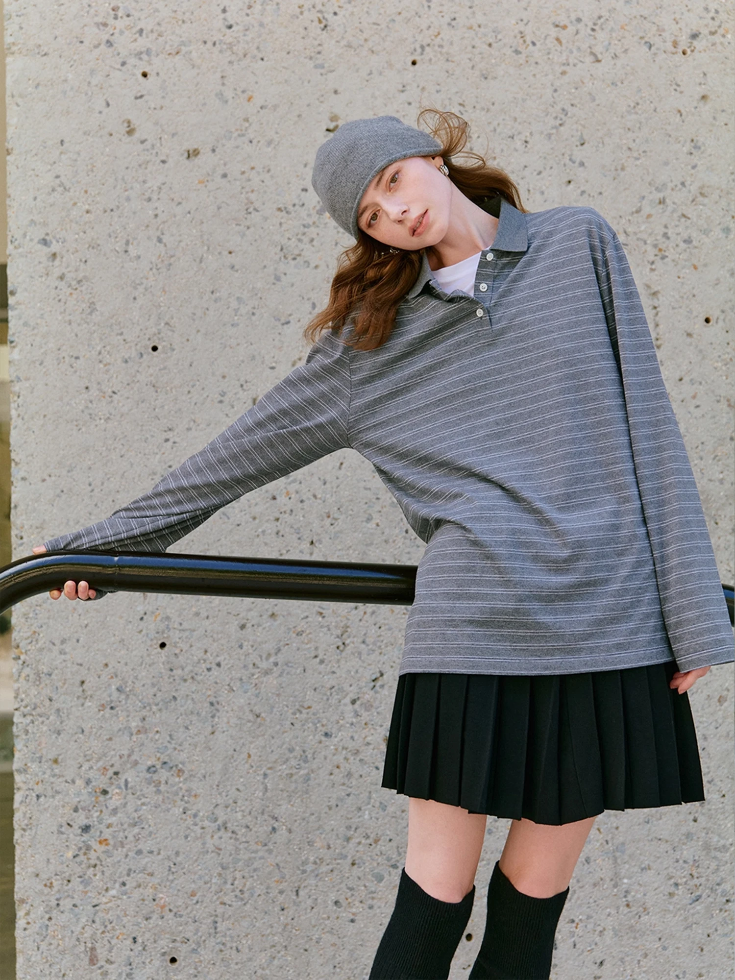 

fectionate Striped Ne Long Sve Knitted Cotton T-irt Vintage Sle for Teenage Boys And Girls U6687M