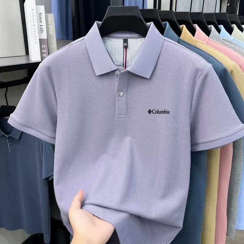 100% reine Baumwolle 2026 High-End Marken Herren Kurzarm-Poloshirt Sommer Mode Luxus Logo Besticktes Golf-Oberteil Lässiges T-Shirt – Detail 8