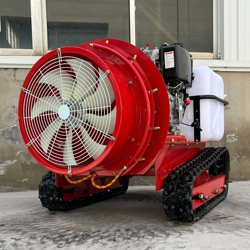 Factory Directly Farmland Orchard Remote Control Crawler Robot  Agricultural Motorized Sprayer Air Mist Blower Farm Sprayer