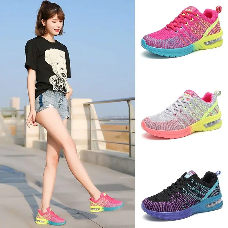 Sneakers Women Plus Size 43 Outdoor Non-slip Mesh Breathable Running Shoes Air Cushion Light Chunky Women Shoes Zapatillas Mujer