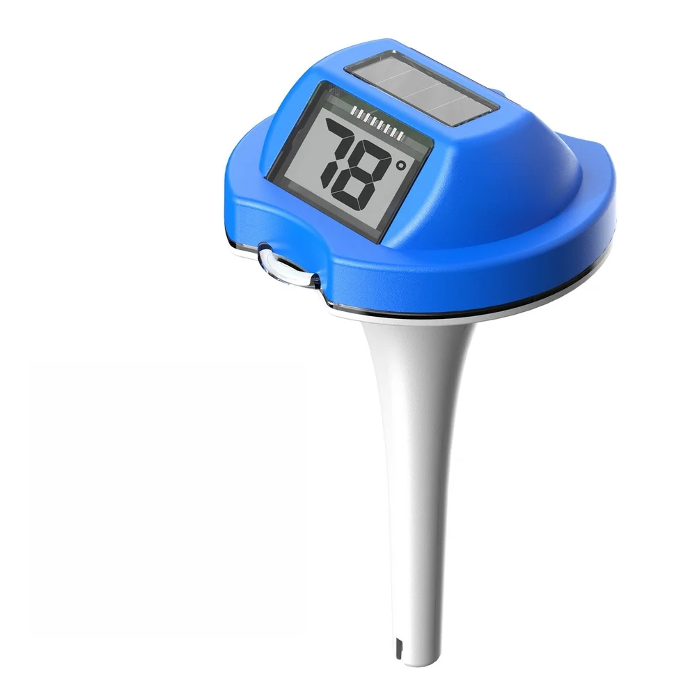 Solar Powered Dual Screen Water Thermometer for Pools IP68 Waterproof Design Enables Stable Performance in Rain or Humidity
