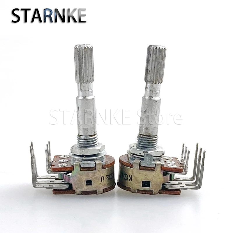 2PCS Type 16 Double Potentiometer 6-pin Inner bend, A50K Speaker Amplifier Speaker Volume Adjustment