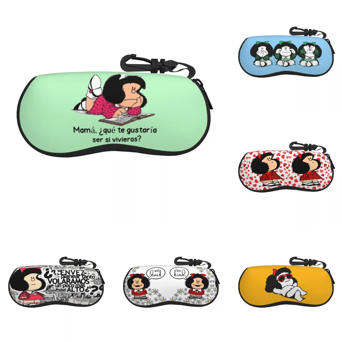 Mafalda Glasses Case Cover Sunglasses Pouch Pocket Trend Eyewear Bag Original Men Women Eyeglass Cases Cover