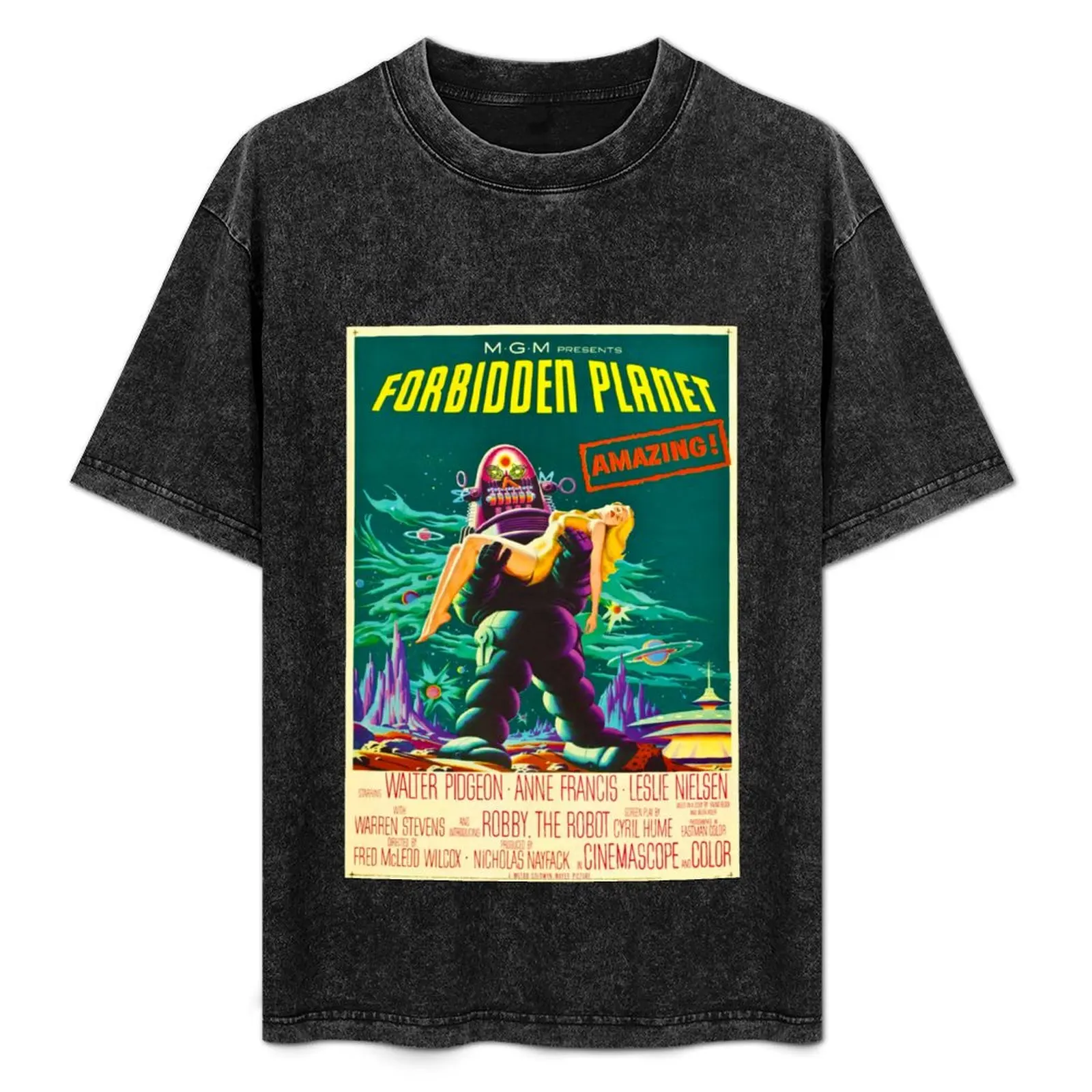 

Forbidden Planet 1956 Movie Poster T-Shirt Basic Breathable Solid Color T-Shirt