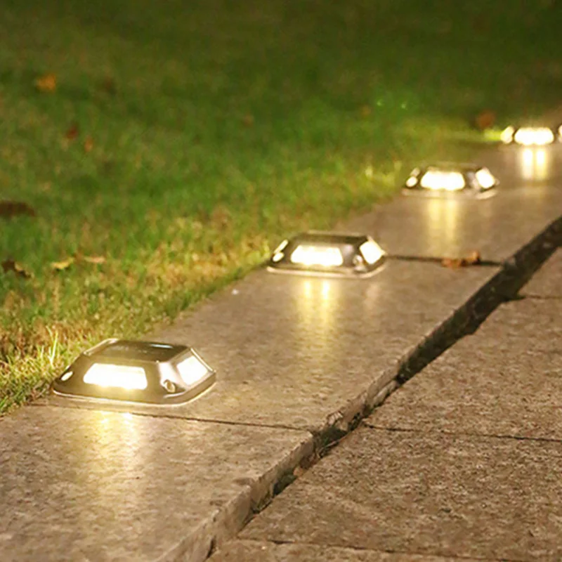 Solar Driveway Lights Garden Lights IP65 Waterproof LED Solar Wall Lights Buried Lights Outdoor Camping Warning Step Lights