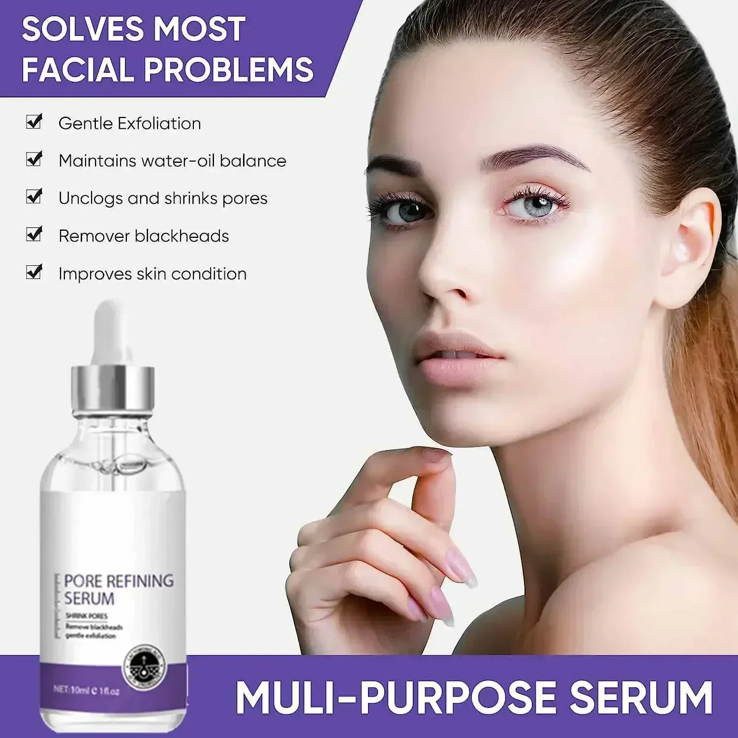 Sérum pour rétrécir les pores, essence qualifiée ale hydratante pour Charleroi, huile de sécheresse, longue durée, apaisant pour les soins de la peau sensible