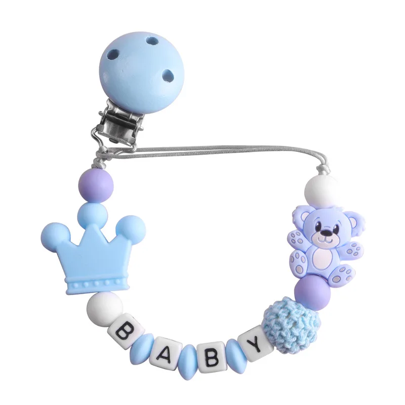 Baby Personalized Name Pacifier Clips Custom Silicone Beaded Chains Pacifiers Nipple Dummy Holder Stroller Teething Toys Gifts