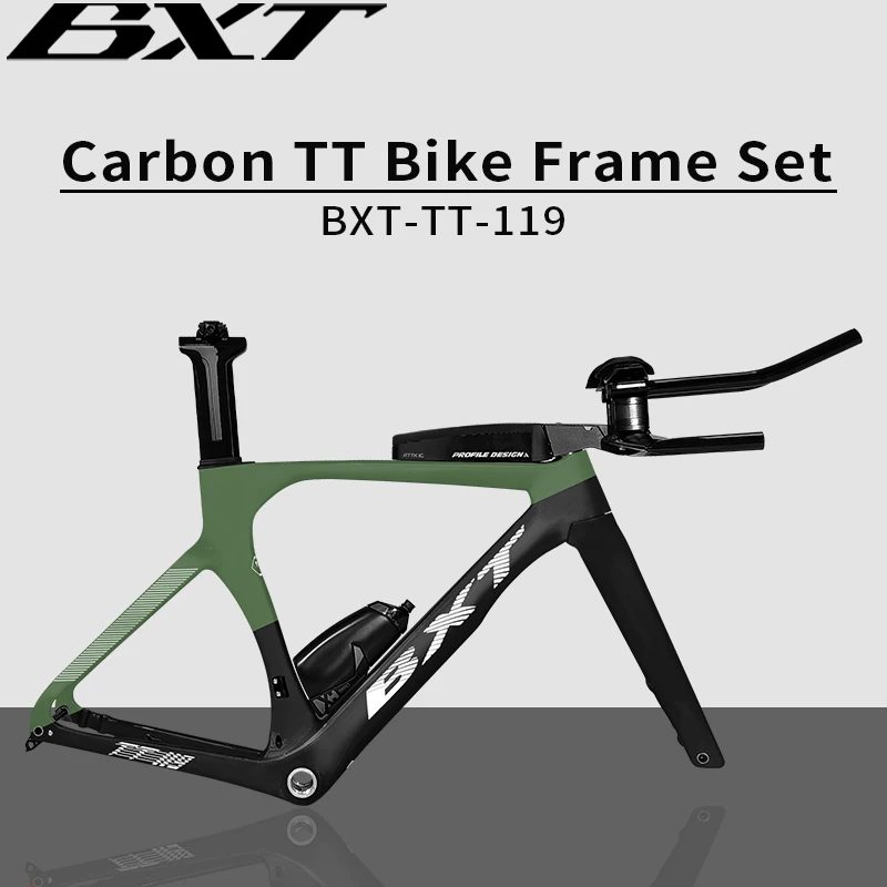 BXT Full Carbon TT Bike Frame Set, Time Trial, Road Bicycle, Disc Brake, Handlebar, Thru Axle, Racing Cycling