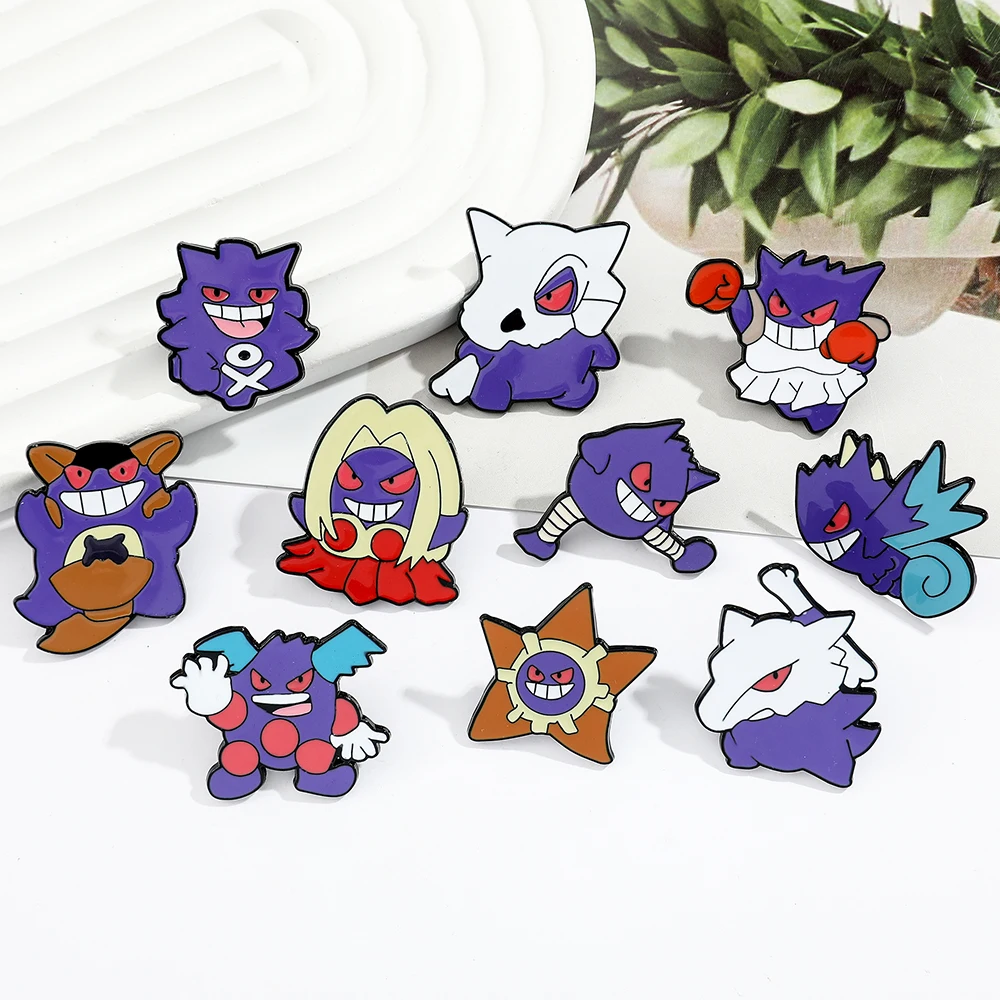 Cute Toys Enamel Brooch Cartoon Creative Anime Figures Gengar Kawaii Metal Badge Fashion Jewelry Accessories Women Lapel Pins