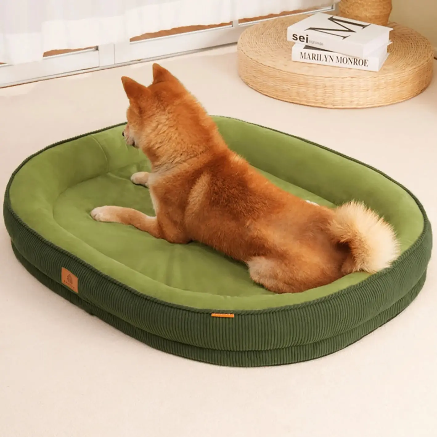 Corduroy Dog Bed Removable Washable Dogs Mat Winter Thickened Warmth Dogs Pad Soft Plush Anti-slip Pet Sofa Bed Dog Accessories