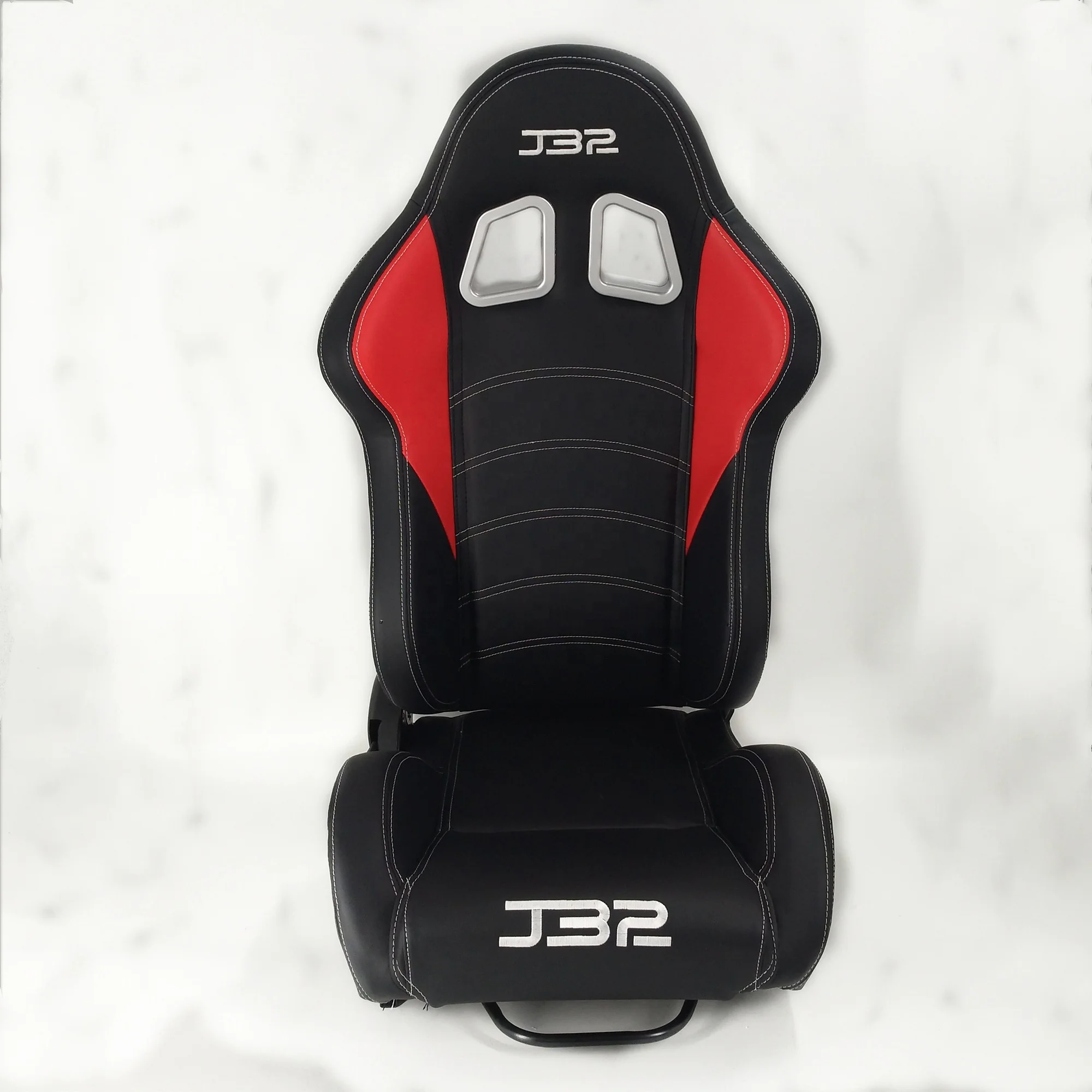Racing Seat Black/Red PVC Leather With Single Slider And Single Adjustor For Adult Use 1017
