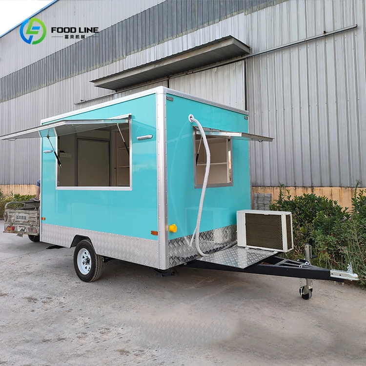 

Commercial Food Truck Trailer USA Approved Full Equipment 24ft 30ft Fitted Kitchen Refrigerator Fryer Grill Turnkey Solution