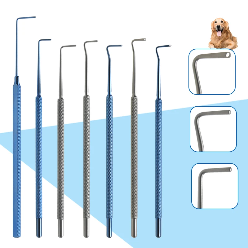 Ophthalmic Strabismus Hook with Hole /Without Hole Retinal Detachment Hook Titanium Stainless Eye Micro Instrument