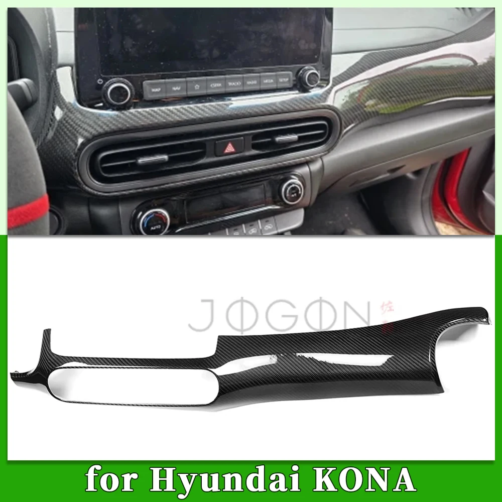 

LHD Carbon Fiber Car Interior Center Control Dashboard Instrument Strip Panel Cover Trim For Hyundai N Kona N 2021 2022 2023