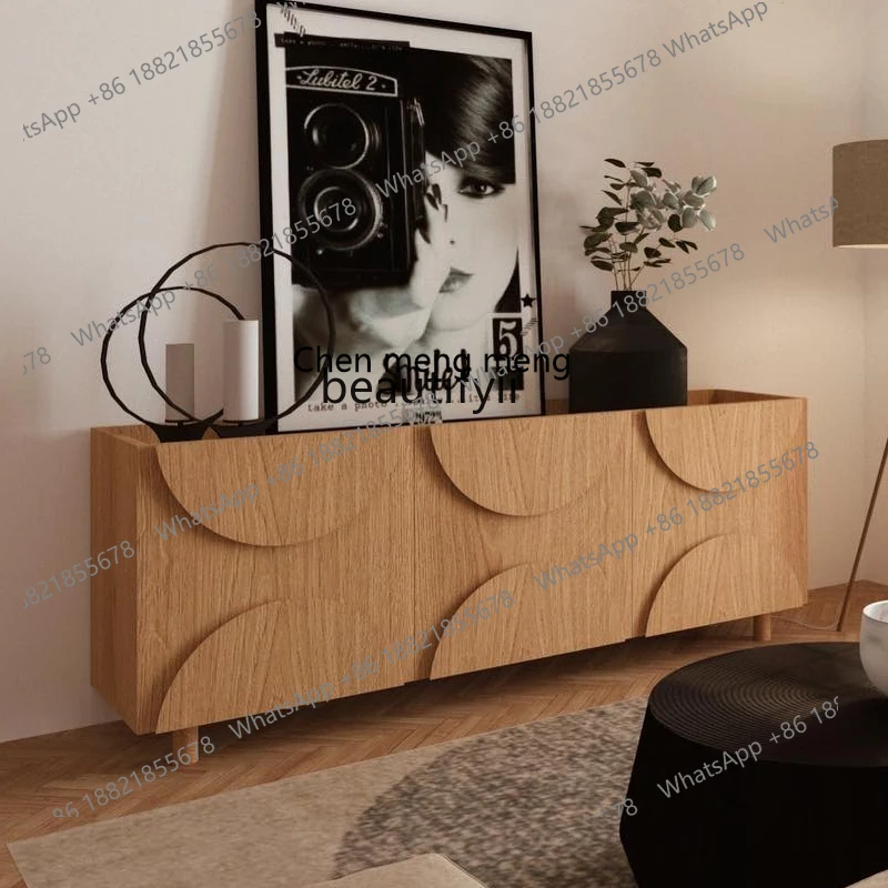 

X Nordic log color dining side cabinet modern simple entrance entrance floor decorative cabinet living room locker