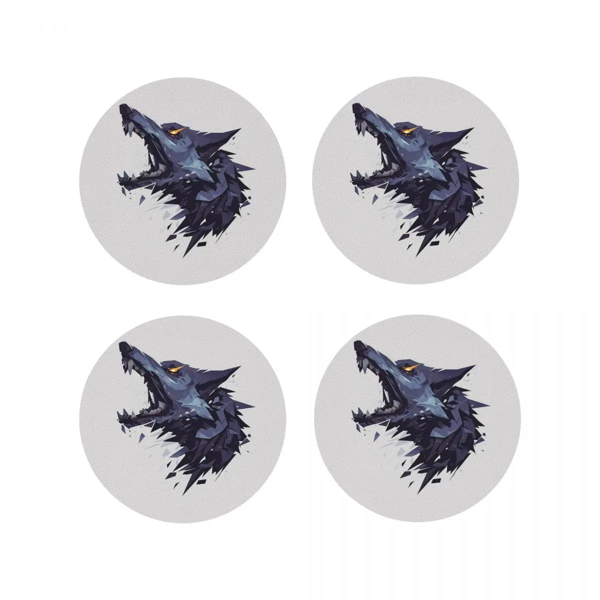 

Прохладный дизайн волка, подставки с животными, кухонные салфетки, водонепроницаемые изоляционные коврики для чашек, кофейные коврики для декора, домашняя посуда, подушечки, набор из 4 шт.