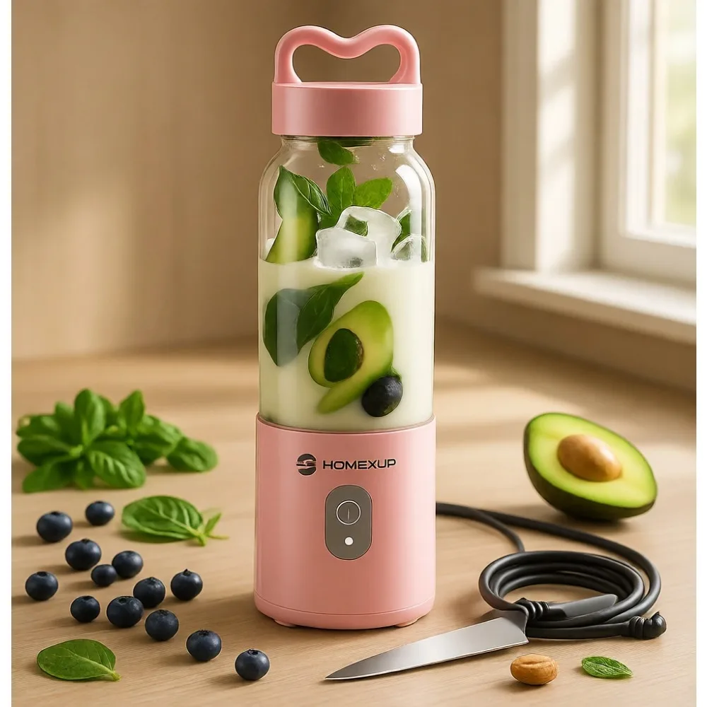 

Компактный портативный блендер 500 мл, 175 Вт для смузи, льда, соков и приготовления еды, легкий, удобный для путешествий