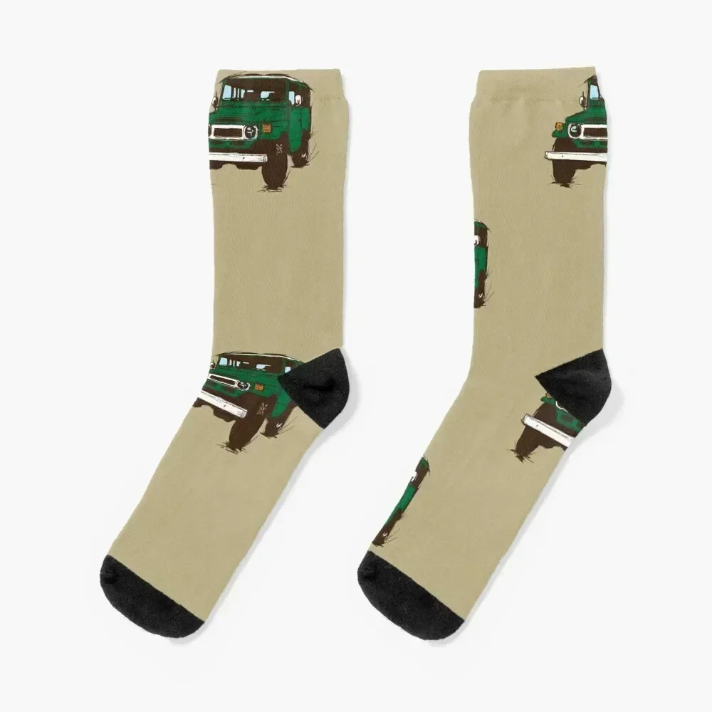 

FJ40 Green Socks Soccer New year's Stockings man Lots Socks Male Women's cute summer retro Socks Girl Men's