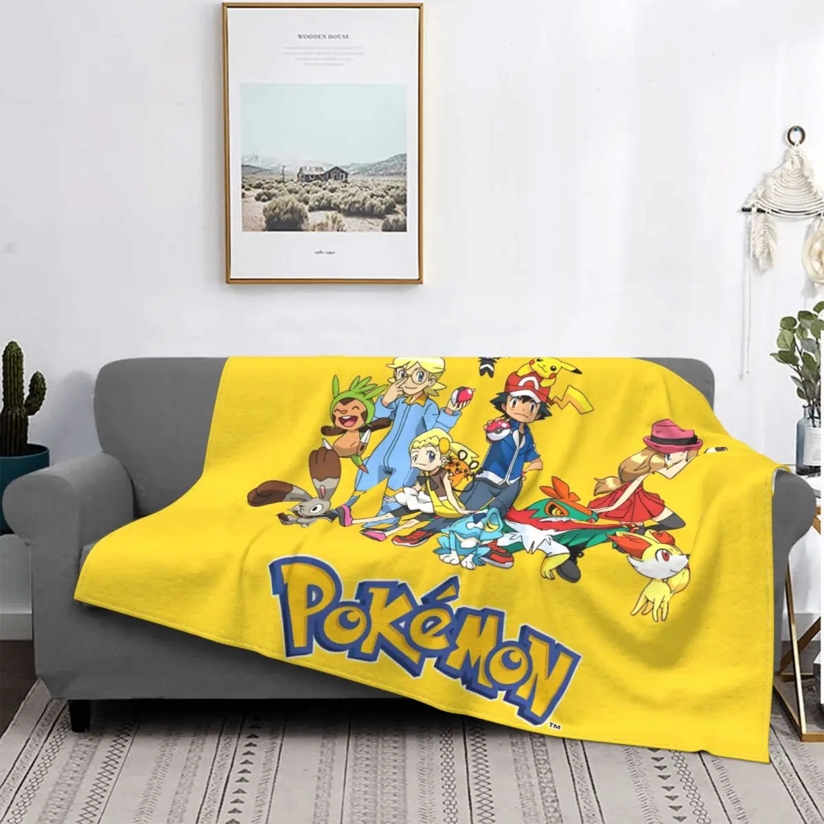 Pokemon Pikachu Anime Knitted Blanket Flannel Cute Cartoon Game Super Soft Throw Blankets for Car Sofa Couch Bed Rug