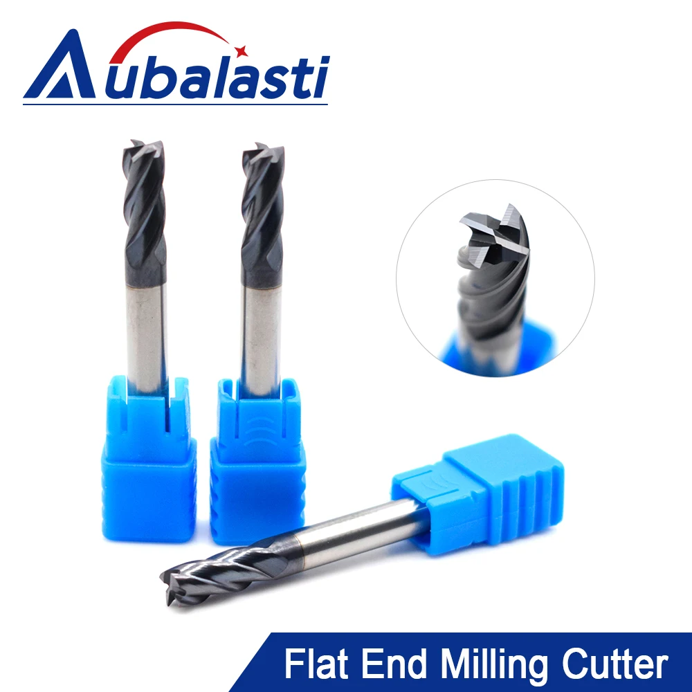 Aubalasti HRC45 4 flautas fresa de carburo sólido fresa CNC herramientas de brocas de rebajadora CNC brocas de fresado para corte de Metal