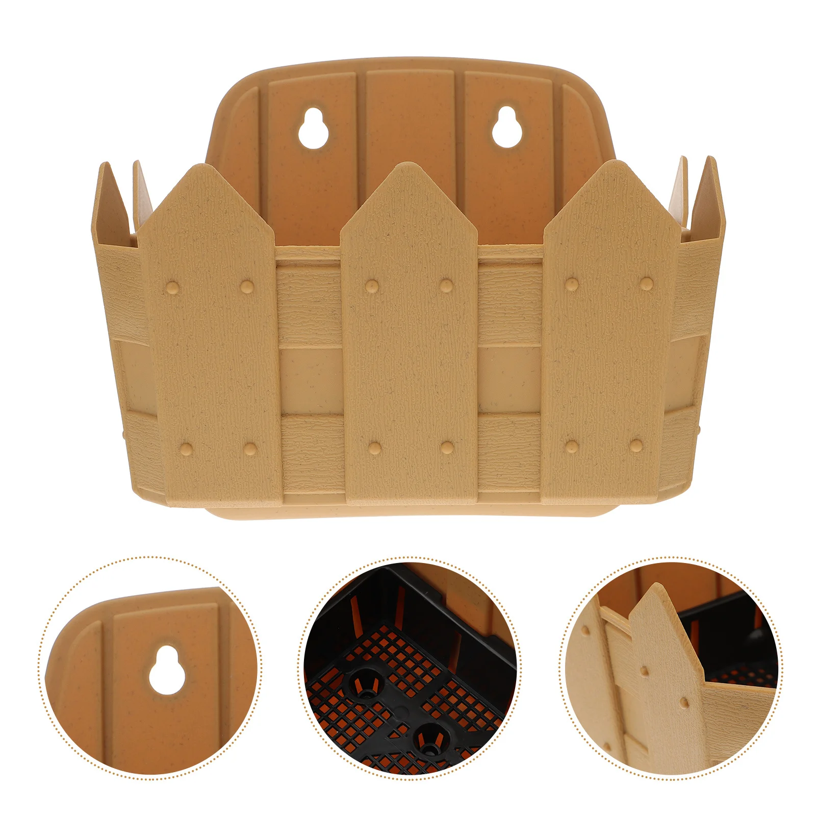 

Gardening Container Resin Wall Hanging Flower Pot Yellow Lightweight Weather Resistant Planter for Indoor Outdoor Spaces