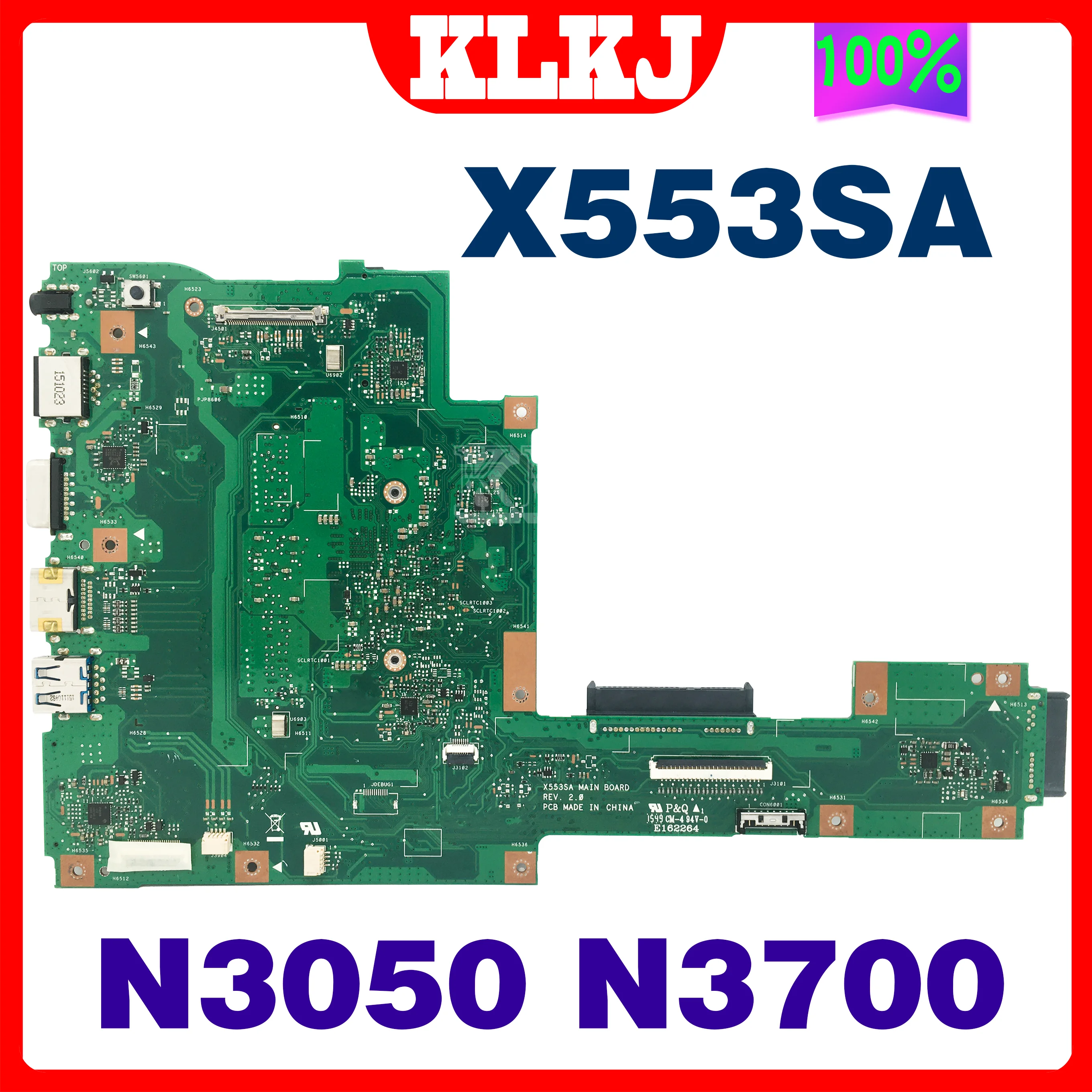 Dinzi X553SA Mainboard With N3700 N3050 CPU For ASUS X553S X553SA A553SA A553S F553SA Laptop Motherboard 100% Tested Working