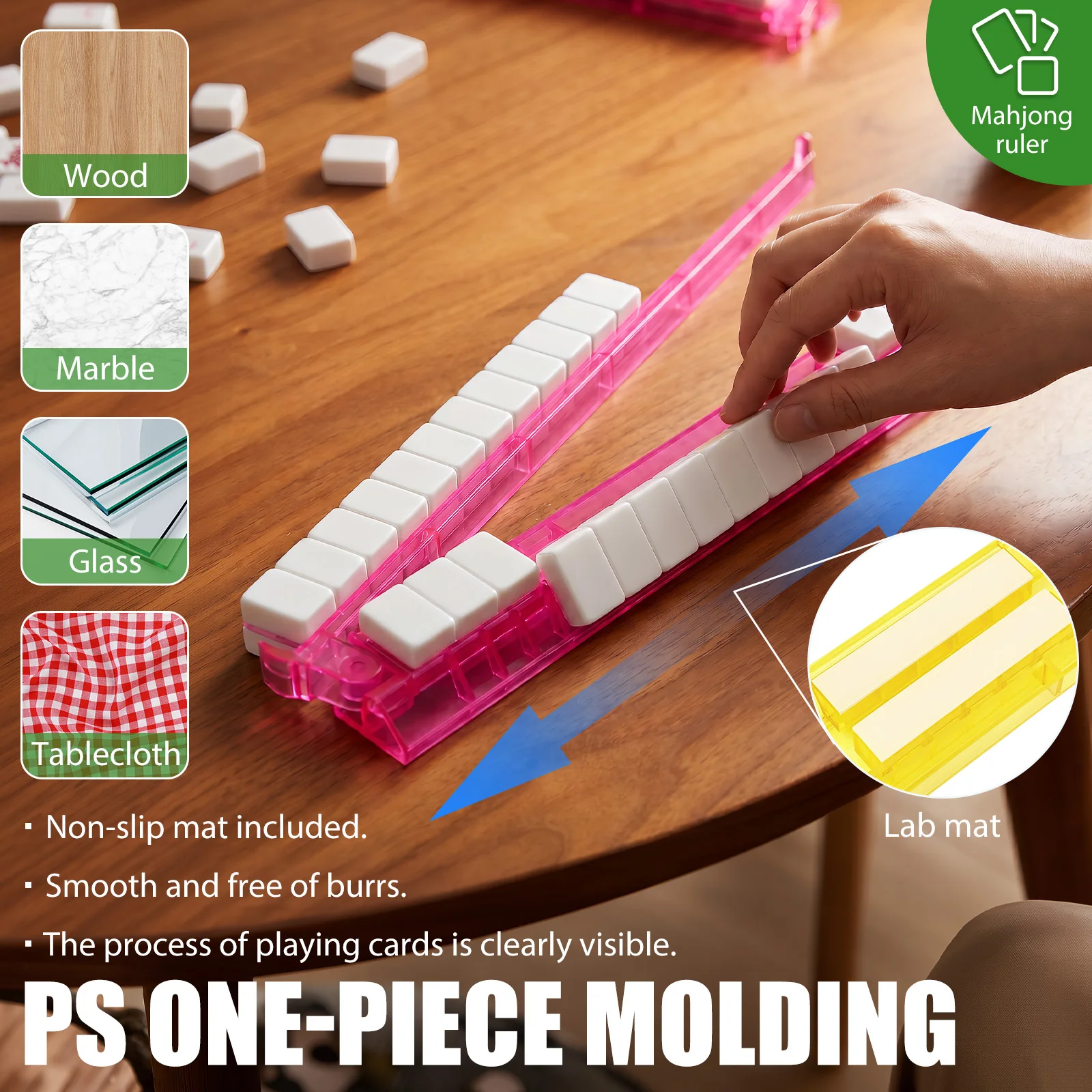 4Pc Mahjong Tile Rack 4Color Heavy Duty PS Mahjong Tray Portable Integrated Smooth Mahjong Tile Rack for Party Home Mahjong Game