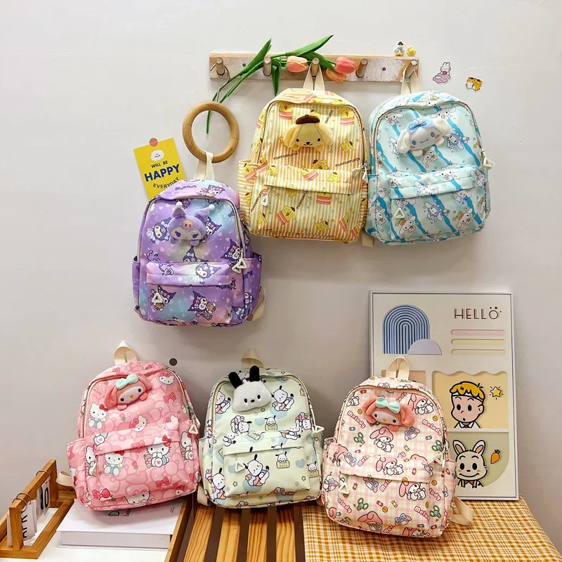 

Sanrio Hello Kitty Knapsack Cute Anime Cartoon Kuromi Cinnamoroll Girl&Child Large Capacity Kindergarten Backpack Holiday Gifts