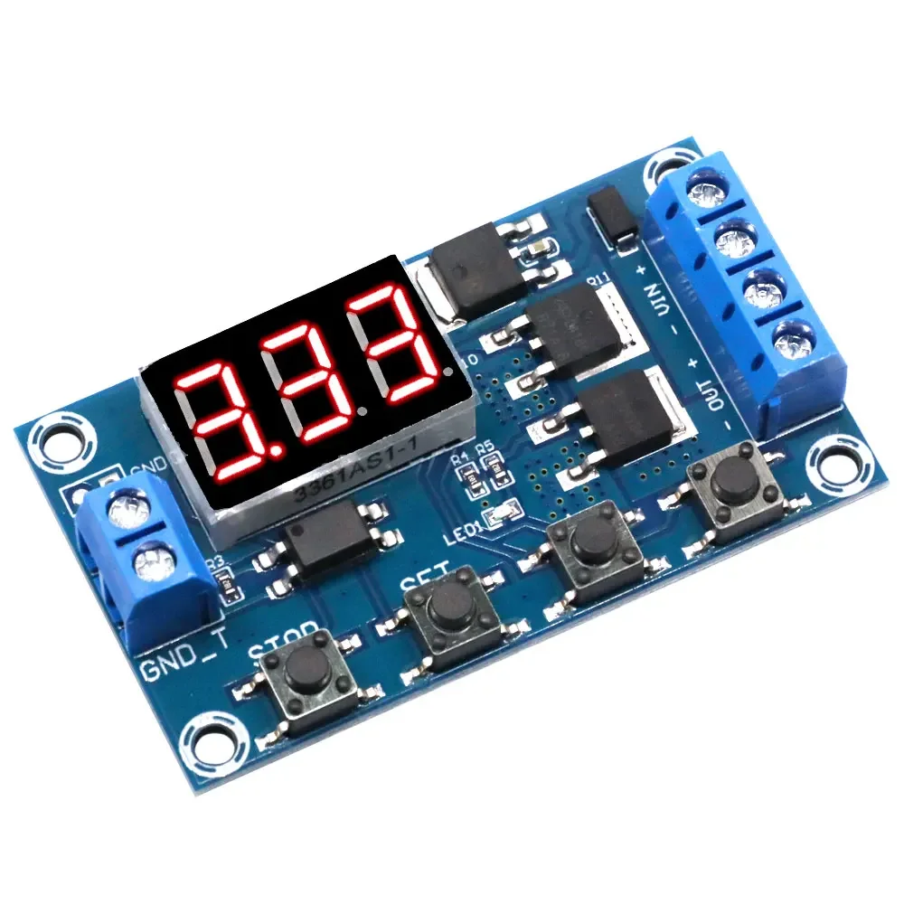 High-Precision DC 12V/24V Dual MOSFET Timer Module, LED Digital Display, Adjustable Time-Delay Relay for Industrial Automation