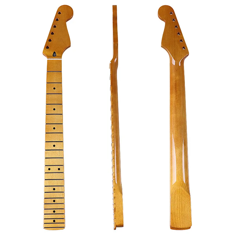 

6-string 22-fret electric guitar neck gloss Canadian maple small head yellow gloss guitar musical instrument accessories DIY