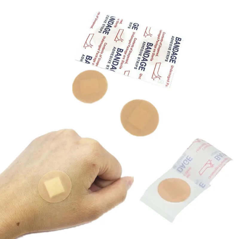 50pcs/set PE Breathable Band Aid Round Patches Vaccination Skin Wound Plaster Hemostasis Adhesive Bandages Diameter 22mm