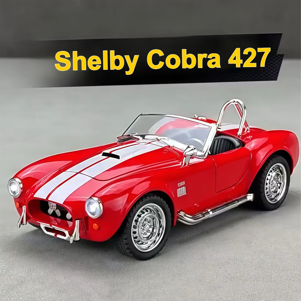 1:22 Shelby Cobra 427 300SL alliage moulé sous pression voitures de Sport modèle jouet roue retirer Miniature voiture lumière son véhicule enfants adulte cadeau